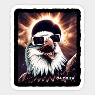 Solar Eclipse Eagle: Bold Tee Honoring the Mighty Eagle Spirit Sticker